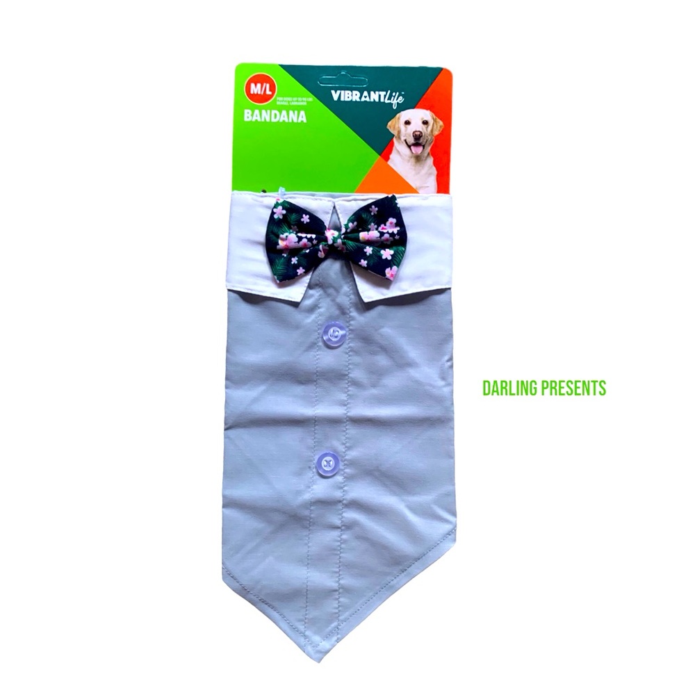 Vibrant Life Collared Bandana Dog Color Gray M/L